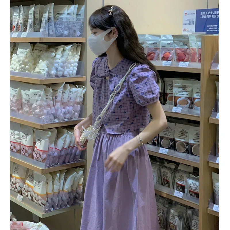 

Small fragrance fashion suit women's summer 2022 new Korean short sleeved shirt with skirt, foreign style two-piece set