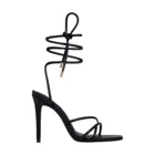 Женские босоножки с ремешком на щиколотке, сандалии-гладиаторы на тонком высоком каблуке, вечерние классические туфли с узким ремешком, туфли-лодочки с открытым носком, лето