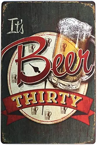 

Металлический жестяной знак It's Beer тридцать, винтажный художественный плакат на кухню, винтажные жестяные знаки 12X8 дюймов