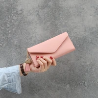 fashion womens heart shaped pendant wallets simple purses black gray red long section clutch wallet soft pu leather money bag
