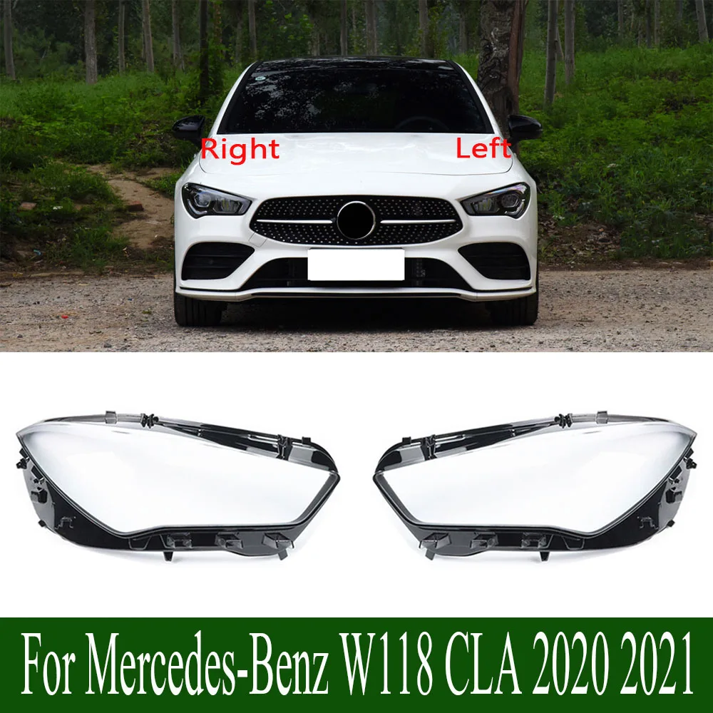 

For Mercedes-Benz W118 CLA 2020 2021 Front Headlamp Cover Lamp Shade Headlight Shell Lens Replace Original Lampshade Plexiglass