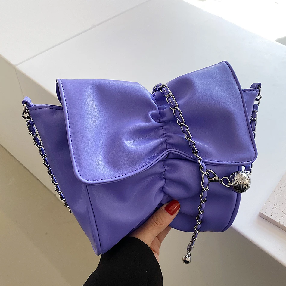 

Роскошная дизайнерская женская сумка через плечо с бантом, кошельки и сумочки, сумки через плечо из мягкой кожи для женщин, трендовая Дамска...