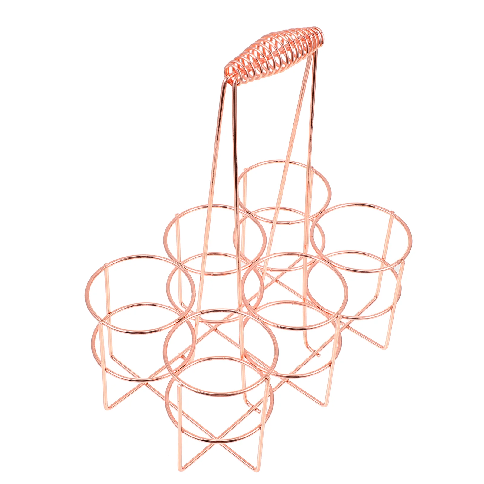 

Holder Beer Bottle Storage Rack Carrier Caddybasket Metal Can Countertop Organizer Handheld Tabletop Six Freestanding Holding