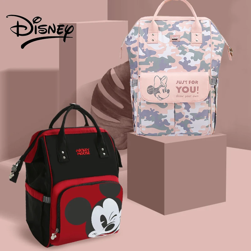 

Disney Mickey Diaper Bag Maternity Baby New Large Minnie Multifunctional Stroller Nappy Bag Travel Backpack For Mom USB Charging