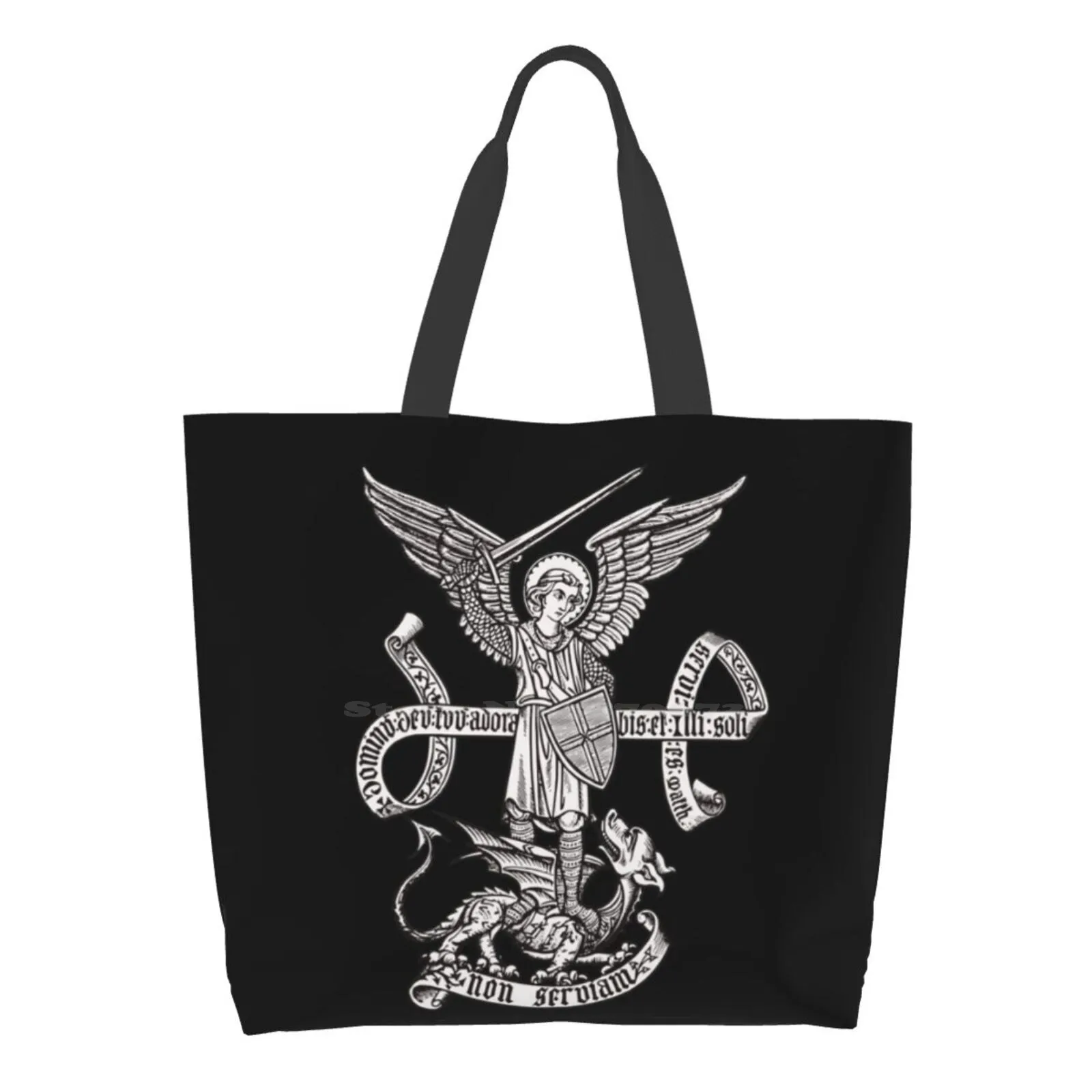 

Женские сумки-тоуты Saint St Michael, католический Archangel Angel De, дорожная сумка на плечо для девушек, сумочка для покупок Bag Michael Holy