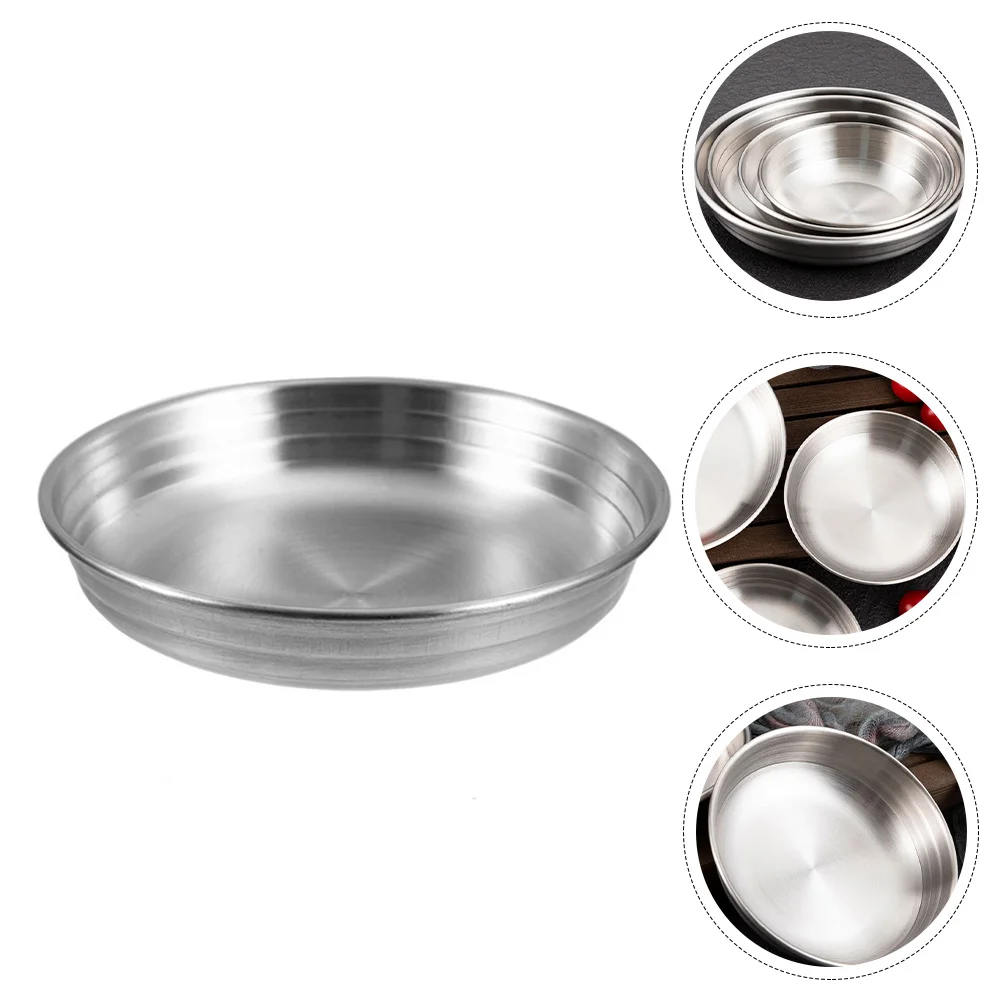 

Sauce Plates Dish Plate Stainless Bowls Steel Seasoning Dishes Dipping Bowl Serving Metalappetizer Round Camping Side Tray
