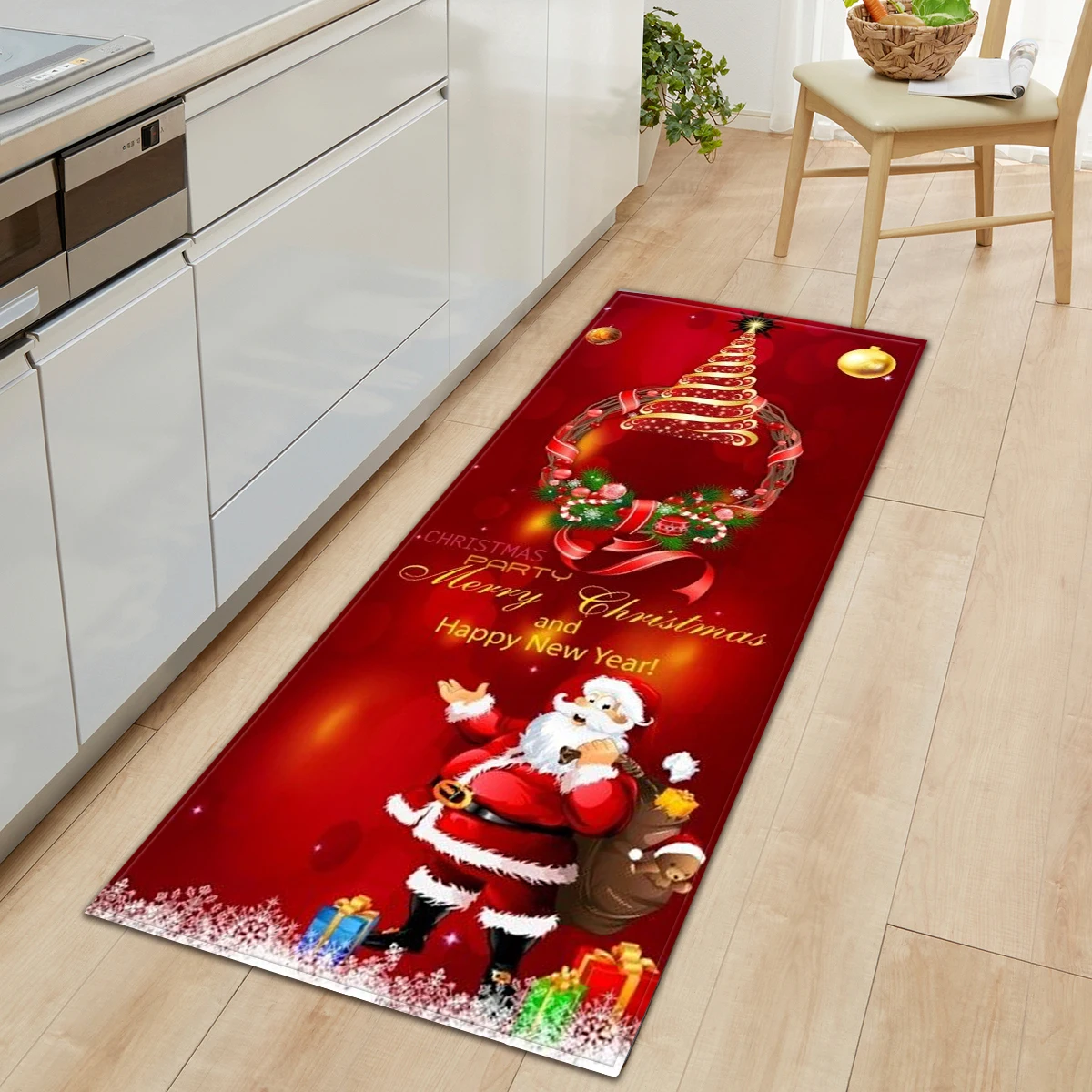 

Christmas Carpet Kitchen Bedroom Mat Entrance Door Mat Home Corridor Balcony Bathroom Children Long Carpet