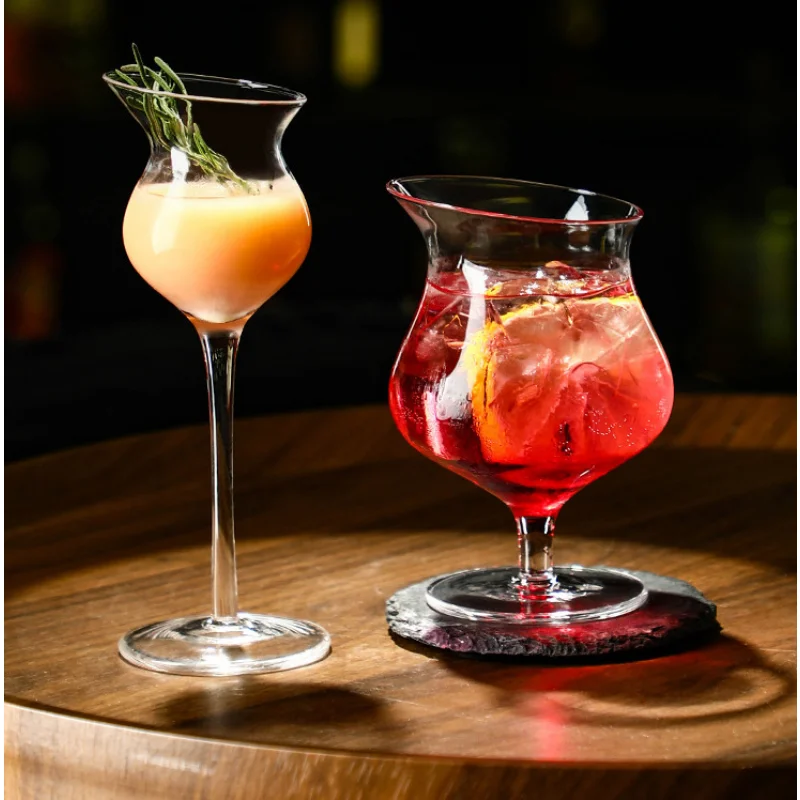 

Высокие косые бокалы, креативные косые Бокалы Бренди, шампанского, Коктейльные бокалы, прозрачные бокалы, бокалы для сверкающего вина