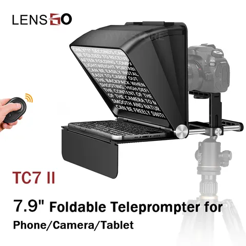 LENSGO TC7 II портативный телесуфлер 7,9 дюйма складной телефон/планшет устройство для чтения телефонных камер DSLR запись интервью