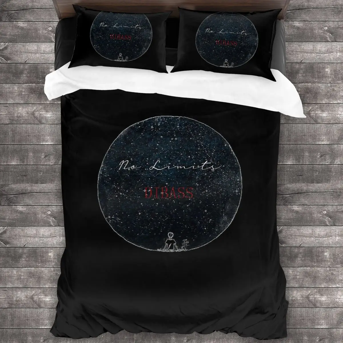 

No Limits The Little Prince Watercolor Circle Soft Microfiber Comforter Set with 2 Pillowcase Quilt Cover With Zipper Closure