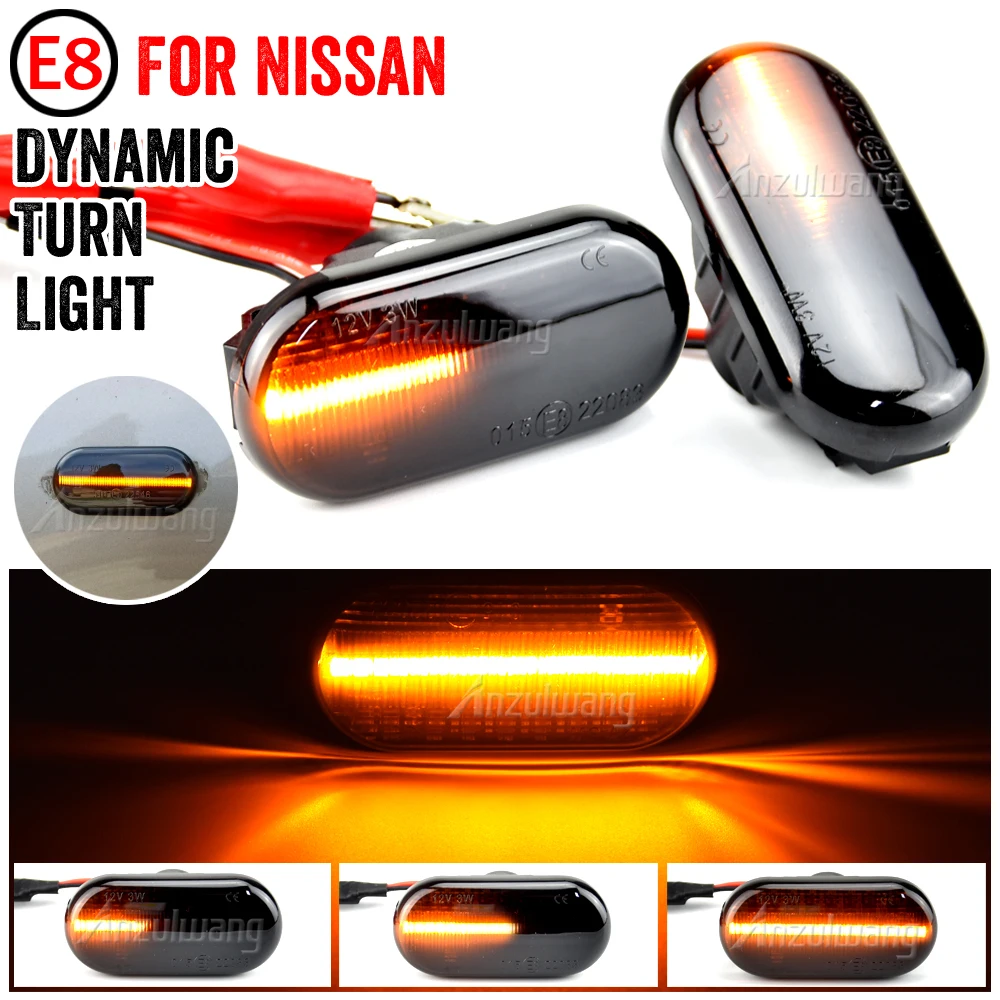 

2x LED Dynamic Side Marker Turn Signal Light For Nissan Opel Smart Fortwo Renault Clio 1 2 Kangoo Megane Espace Twingo Master