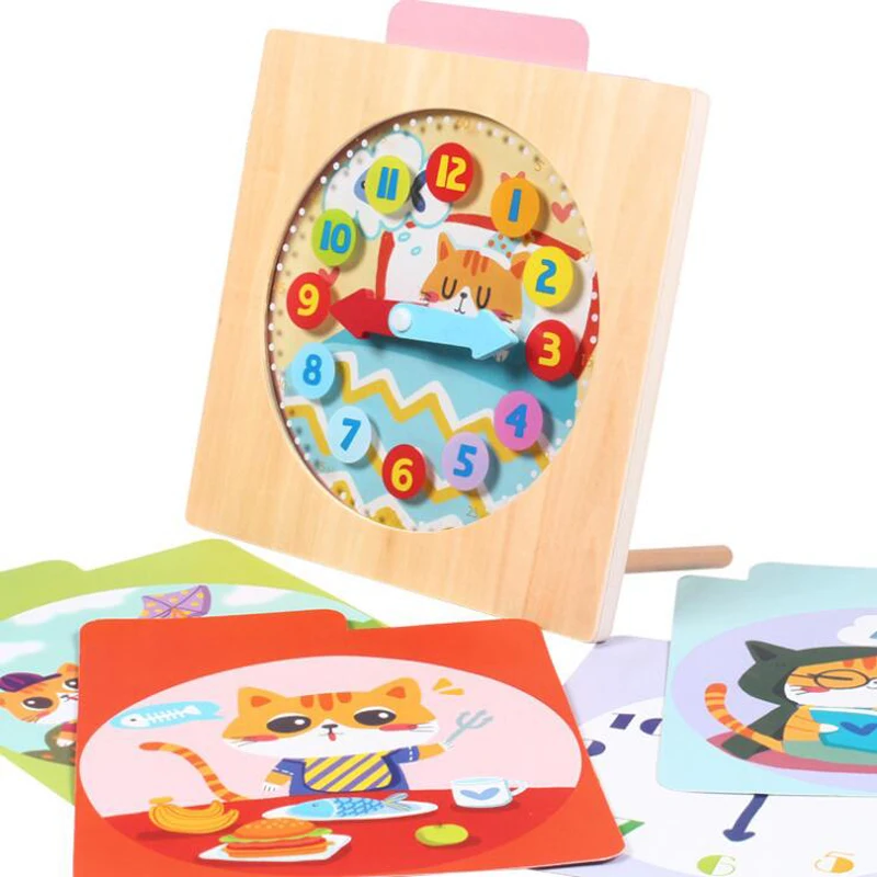 

Креативные деревянные цифровые часы для малышей, раннее обучение, когнитивные игрушки, Детское время, Когнитивная обучающая игрушка