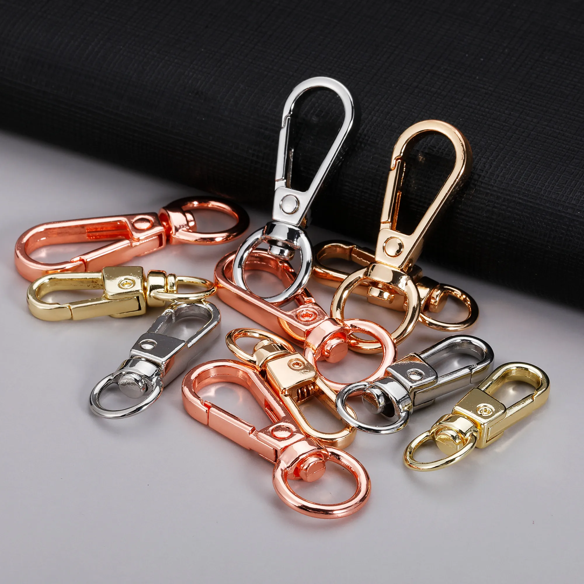 5pcs Metal Swivel O-ring Eye Snap Hook Trigger Clasps Clips for Leather Craft Bag Strap Belt Webbing Keychain S Size Wholesale