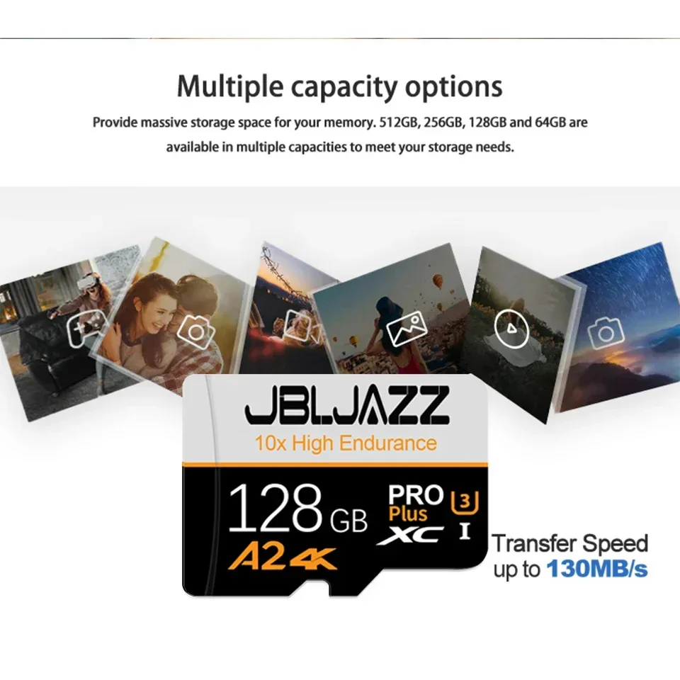 Фото Карты памяти 64 ГБ, высокоскоростные карты Micro SD класса 10, карты памяти 128 ГБ, 256 ГБ, Mini TF-карты для смартфонов, камер и устройств Switch. №3