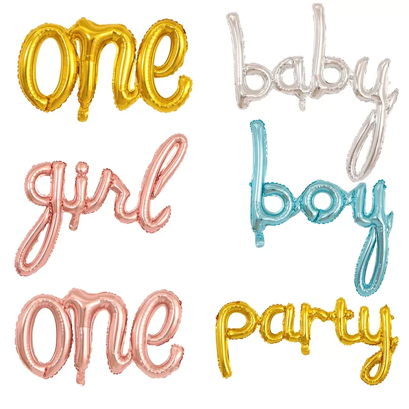 

Gold Silver Ligature One Baby Boy Girl Letter Foil Balloons Kids 1st Birthday Party Decor Baby Shower Decoration Balloon