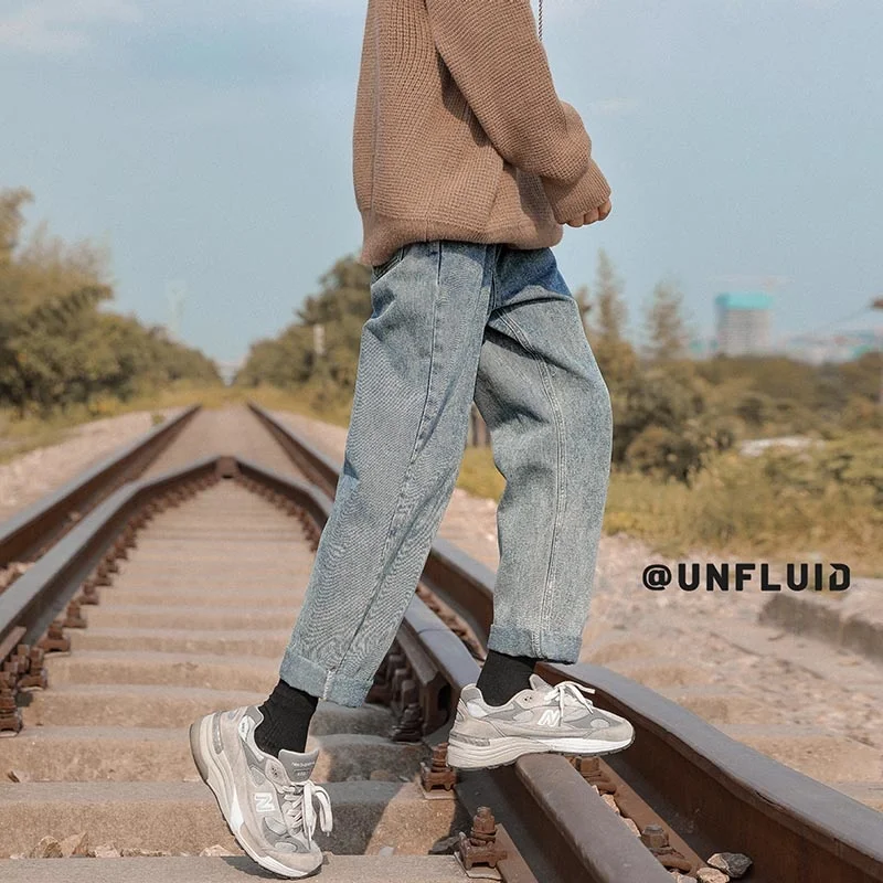 4-color Summer Jeans Men Fashion Retro Casual Straight Jeans Men Streetwear Hip-hop Loose Denim Pants Mens Trousers M-2XL