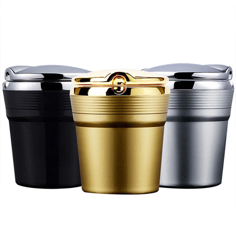 

Car Ashtray With Led Lights With Cover Creative Personality Car Covered