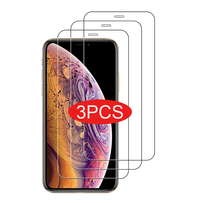 

Закаленное стекло 9H для iPhone 13 12 11Pro Max 6s 7 8 Plus, защитная пленка для экрана iPhone XS Max XR 12mini, 3 шт.