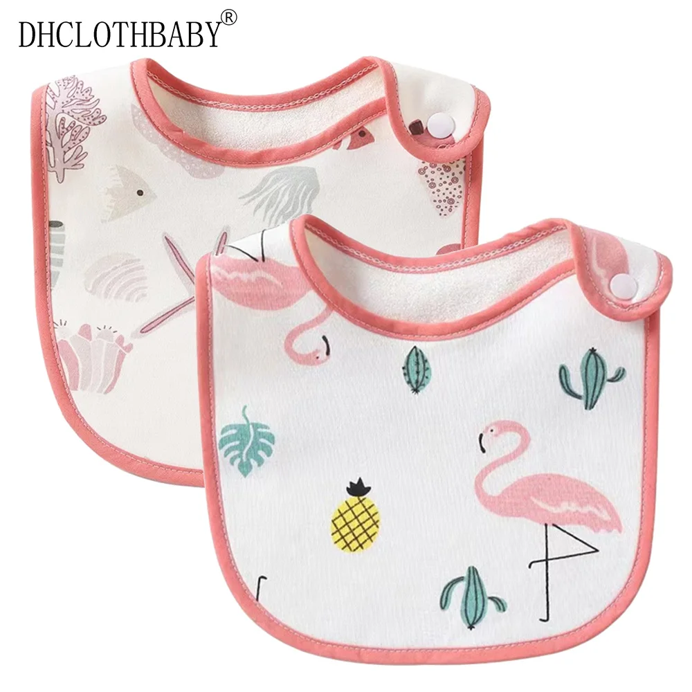 

Слюнявчики для кормления, хлопковые аксессуары для новорожденных, однотонная застежка, мягкое треугольное полотенце, водонепроницаемое