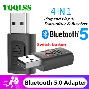 4 in 1 USB Bluetooth 5.0 Audio Receiver Transmitter Adapter RCA 3.5mm Jack for PC TV Headphones Home