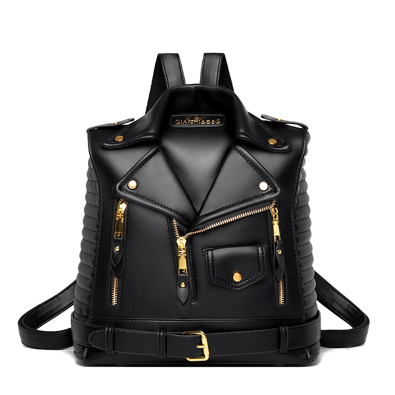 Women's Bag 2023 Trend Clothes Shape Luxury Designer Backpack High Quality Leather Fashion Brand Bag Black Green Blue Silvery