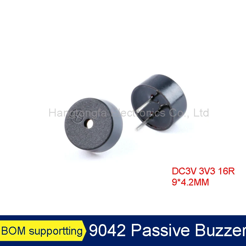 

10pcs 16Ω 9042 Integrated Passive Buzzer 16 ohm AC 3V 3.3V 9*4.2mm 9x4.2mm Mini Piezo Buzzers Speaker DIY Electronic