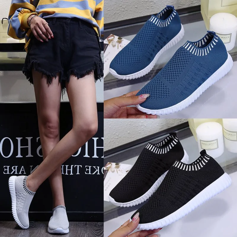 

2022 Mesh Sneakers Women Casual Shoes Fashion Sneakers Women Flats Slip on Sock Trainers Ladies Zapatos De Mujer