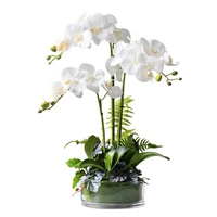 butterfly orchid white phalaenopsis branch 72cm real touch plastic petals wedding office table decoration indigo