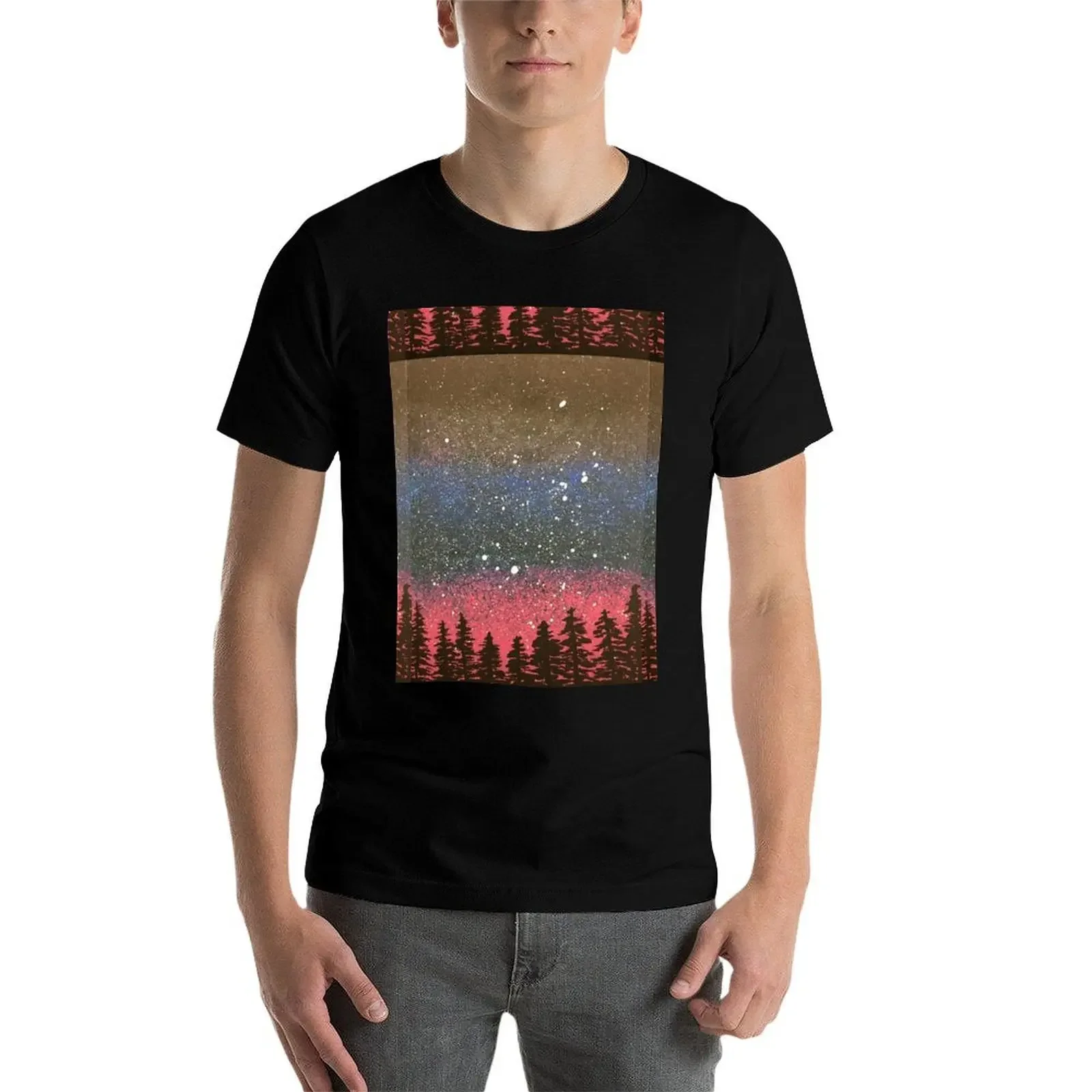 Футболка Galactic Night Sky летняя одежда футболки с аниме мужские рубашки для