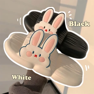 Q Elastic Soft Thick Sole Slipper Women Lovely Rabbit Slippers Female 2022 Summer Lovely Girl Indoor Bath Antiskid