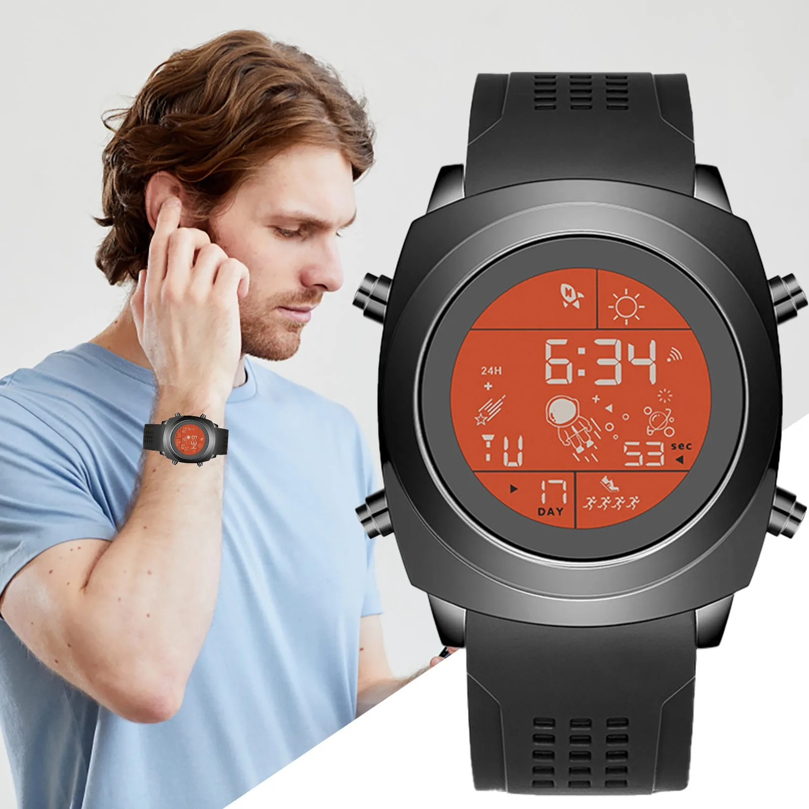 

Men's Fashion Watch Strap Dial Classic Calendar Scale Creative Roman Men's Watch Altimeter Watch