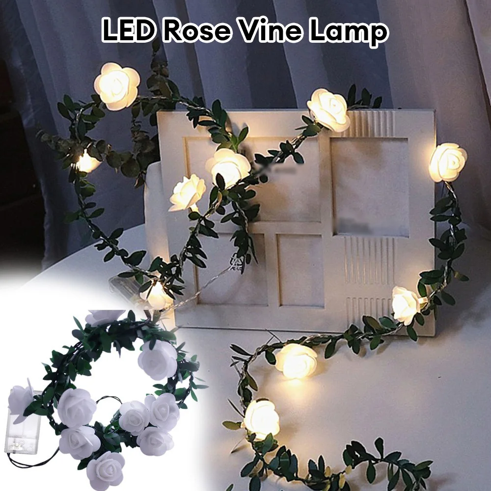 

10/20/30/40 Leds Rose Flower led Fairy String Lights Battery Powered Wedding Valentine's Day Event Party Garland Decor Luminaria