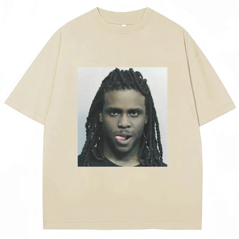 Фото Мужская футболка с принтом Rapper Chief Keef Mugshot, Мужская модная повседневная футболка с коротким рукавом, классные готические свободные хлопковые уличные футболки в стиле хип-хоп №5