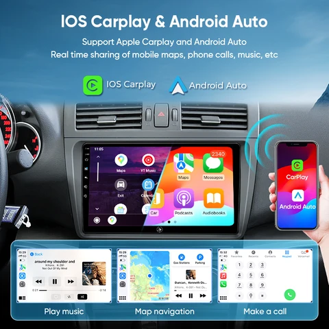 Ainavi Android 13 для Mazda 6 II GH 2008-2015 Android автомобильное радио, мультимедийный видеоплеер, Carplay навигация GPS No 2din 2 din dvd
