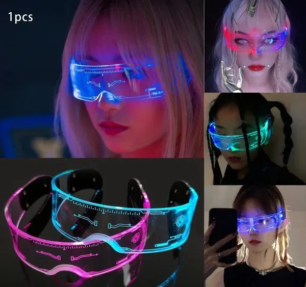 

Christmas Colorful Luminous Glasses for Music Bar KTV Valentine's Day Party Decoration LED Goggles Festival Performance Props