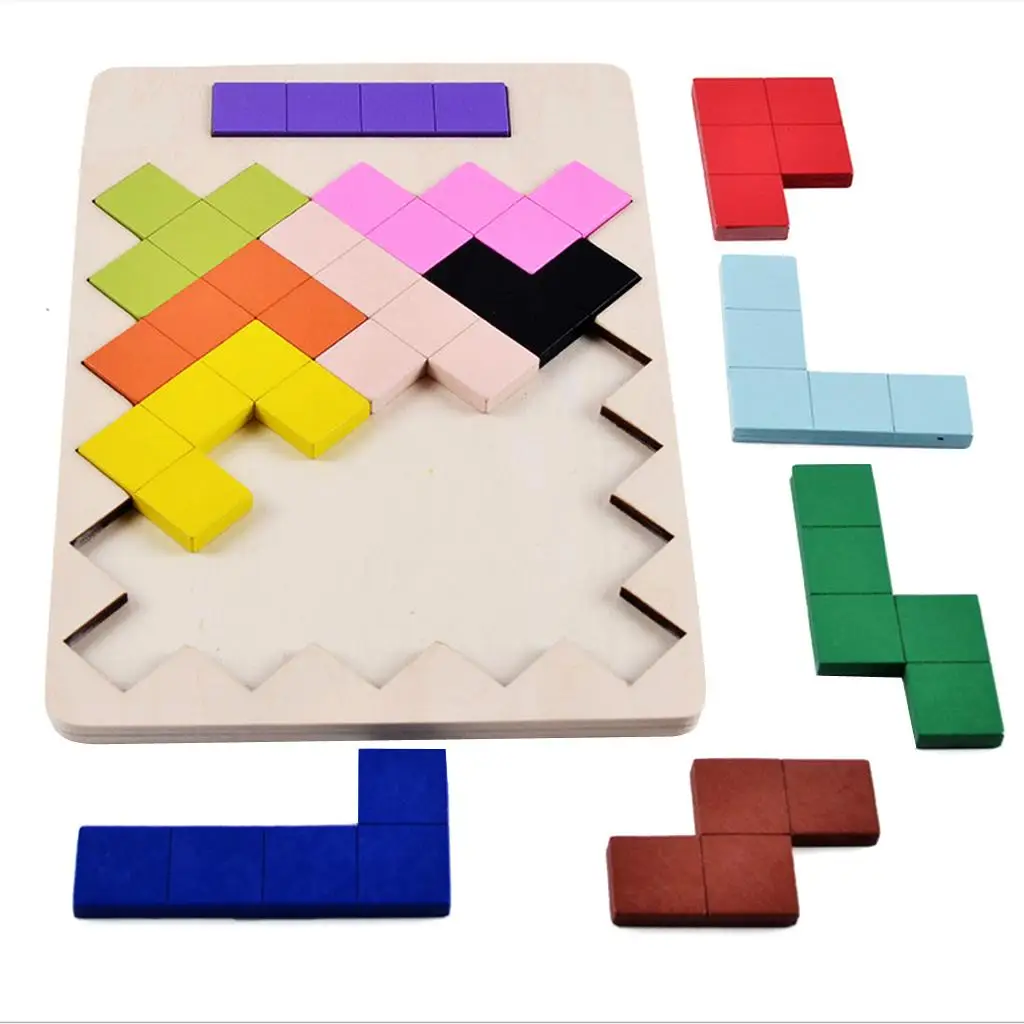 

Children Wooden Puzzle Brain Teaser Game Montessori Toy for Toddler Preschool