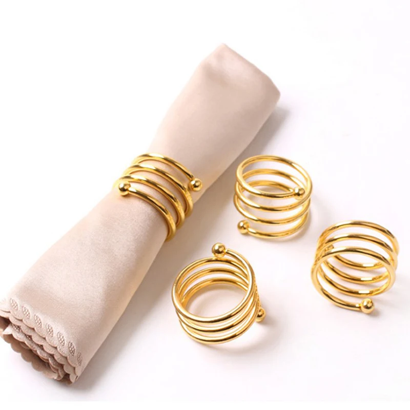 

1PC Hollow Napkin Ring Gold Silver Color Napkin Buckles Birthday Wedding Christmas Party Decor Dinner Table Napkin Holders