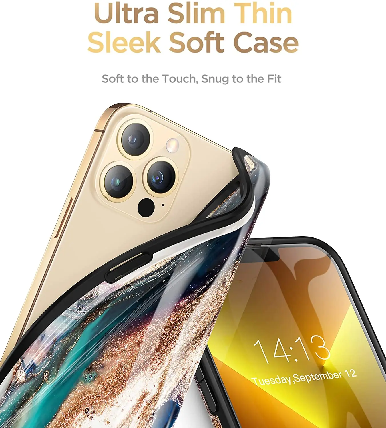 

NEW Case Compatible With IPhone 13 Pro Case 6.1 Inch 2021, Slim Glossy Soft TPU For Women Girl Stylish Phone 12/11 Pro чехол