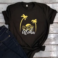 aloha summer fashion clothing classic hawaii beach harajuku graphic t shirts retro casual women top gothic white