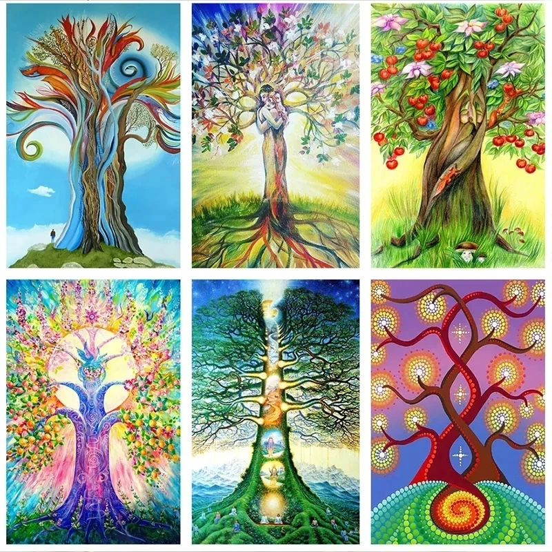 

5D алмазная живопись «сделай сам», дерево, фрукты, полный квадрат, круглая Алмазная мозаика, Набор для вышивки крестиком, украшение для дома, ...