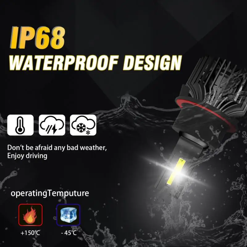

Led Headlights 9008 High Power Super Bright Waterproof Car Accessories Fog Light Headlights F4 Double Copper Tube