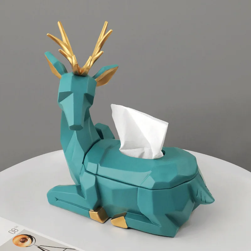 

Animal Statue Craft Toilet Paper Holder Table Living Room Office Restaurant Hanging Paper Elephant/deer Figurine Home Decor
