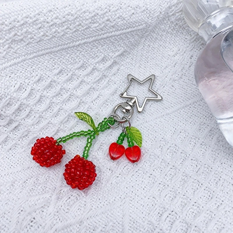 Красочный ремешок для телефона милый брелок с подвеской в ​​виде вишни