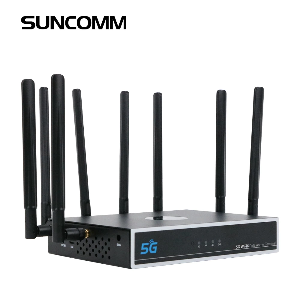 

Лидер продаж США, фрезерный маршрутизатор cpe Wi-Fi 6 с гнездом для SIM-карты, внешняя антенна SUNCOMM O2 Mesh, домашнее предприятие, 5G модем