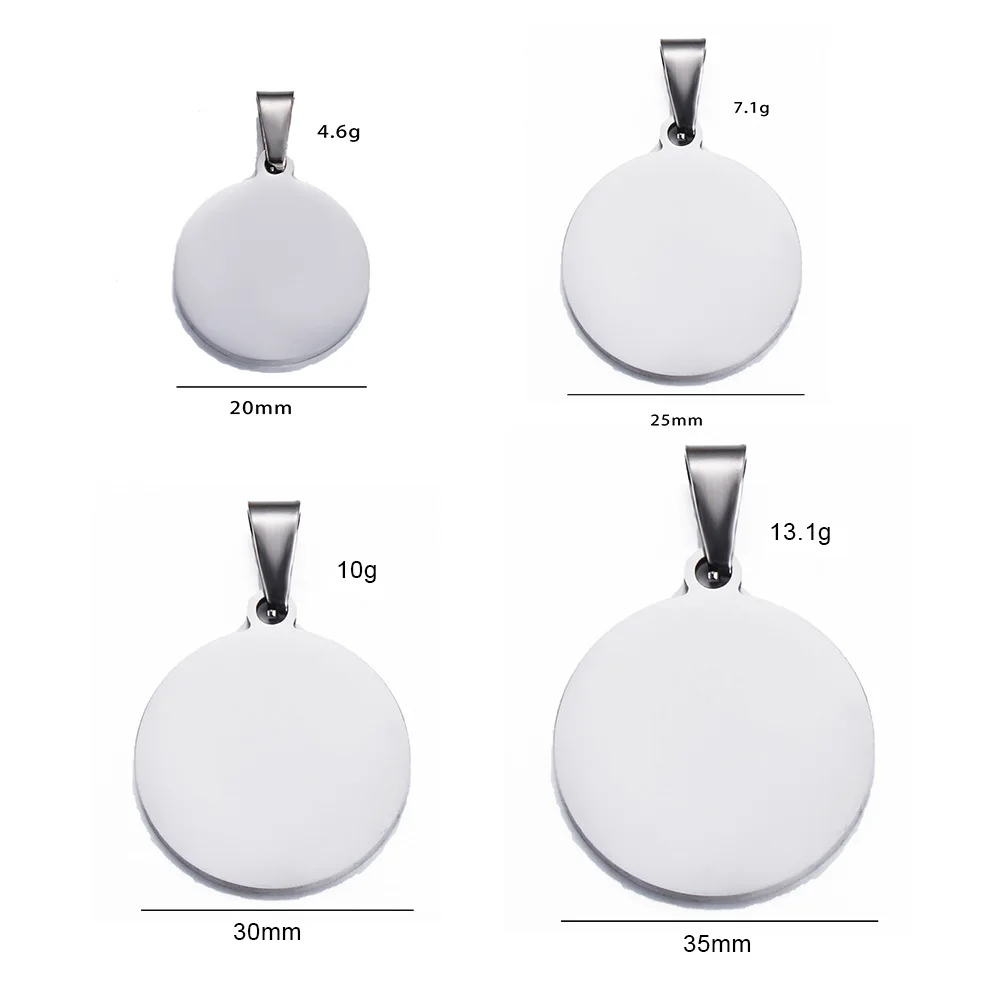 Металлические круглые пустые бирки для украшений нержавеющая сталь 10 шт.