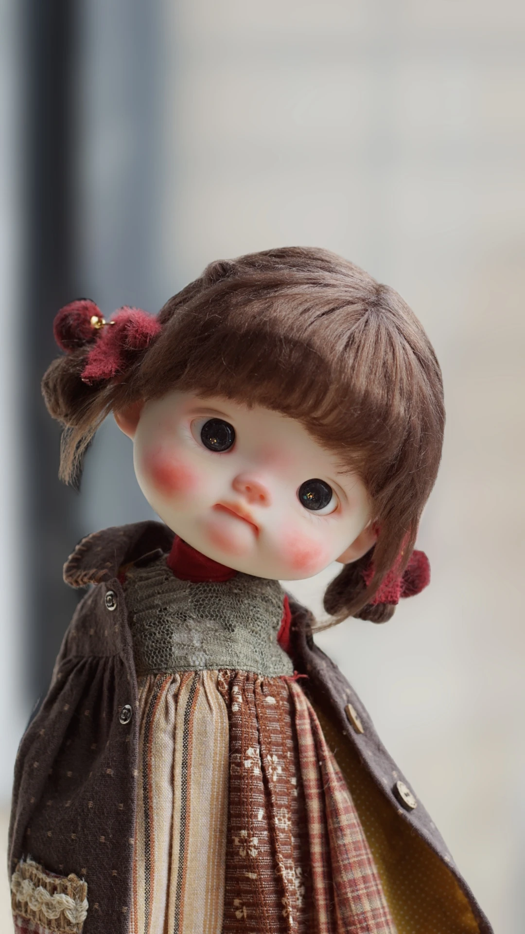 

Парик для шарнирной куклы Qbaby Amydoll huhuhuwig Blythe Bjd, имитация пляжной шерсти, парик Подходит для 1/6 1/4 1/3 9-11 дюймов, парик для куклы большого размера