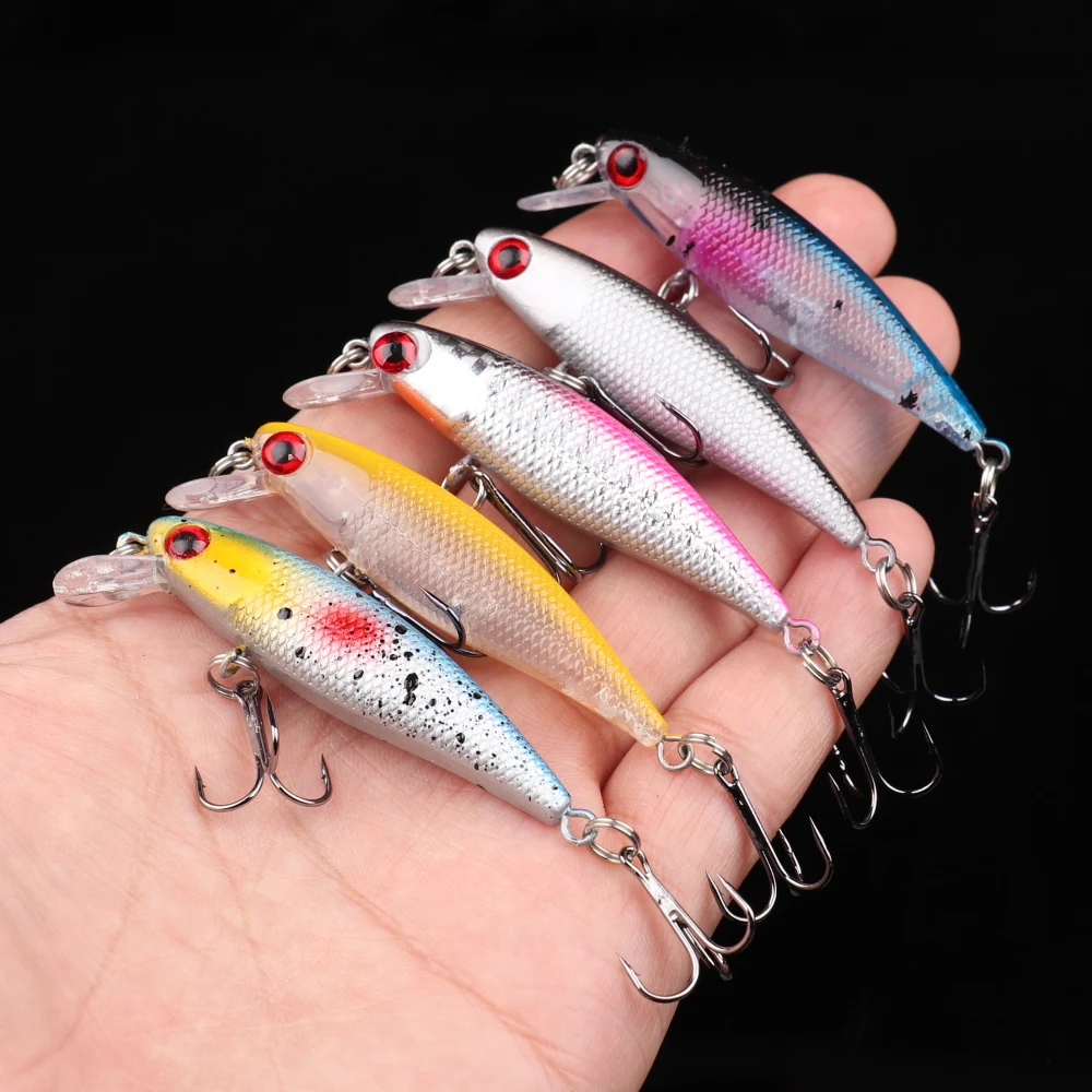 

1PCS 6.5cm 4.3g Fishing Lure Quality Minnow Lure 3D Eyes Plastic Hard Bait Pesca Artificial Jig Wobblers Crankbait Fishing Tackl