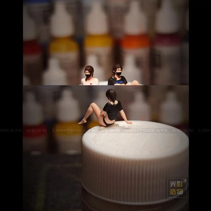 

1:64 черная маска мм, кукольная модель автомобиля, модель сцены, микро-выстрел