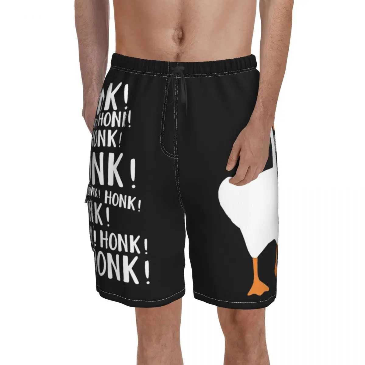 

Untitled Goose Game Board Shorts honk gaming meme animal Man Cute Beach Shorts Hot Print Large Size Swimming Trunks