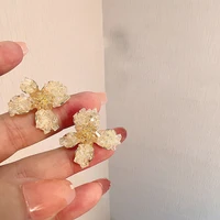 crystal flower earrings chaosen 2022 new light luxury sense of south korea fresh sen style ins style earrings female
